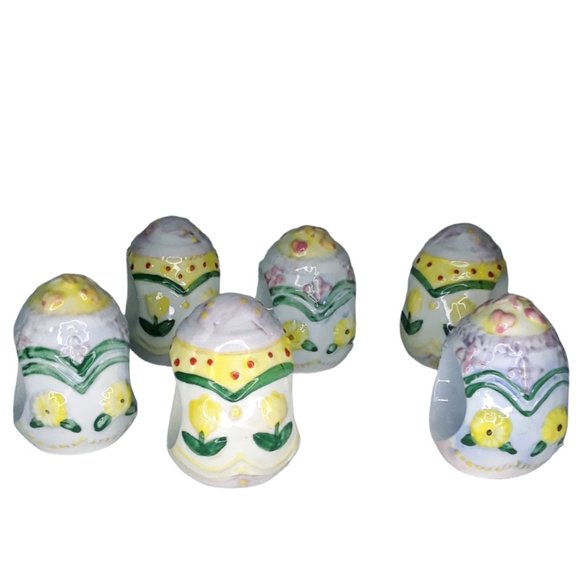 Easter Egg Ceramic Napkin Rings Set of Six - Picture 5 of 6